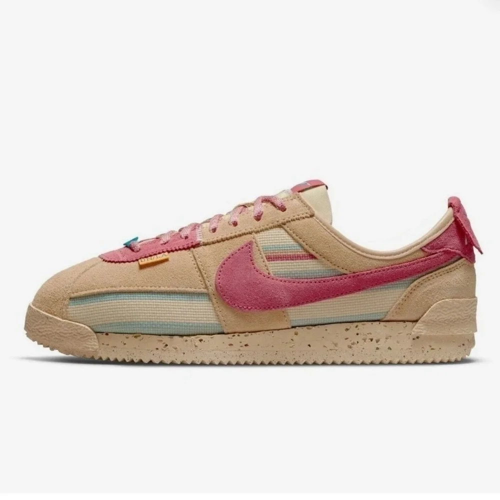 Nike Sneakers Mens 7.5 Tan Union‎ LA Cortez Sesame Pink Clay DR1413-200 Low Top